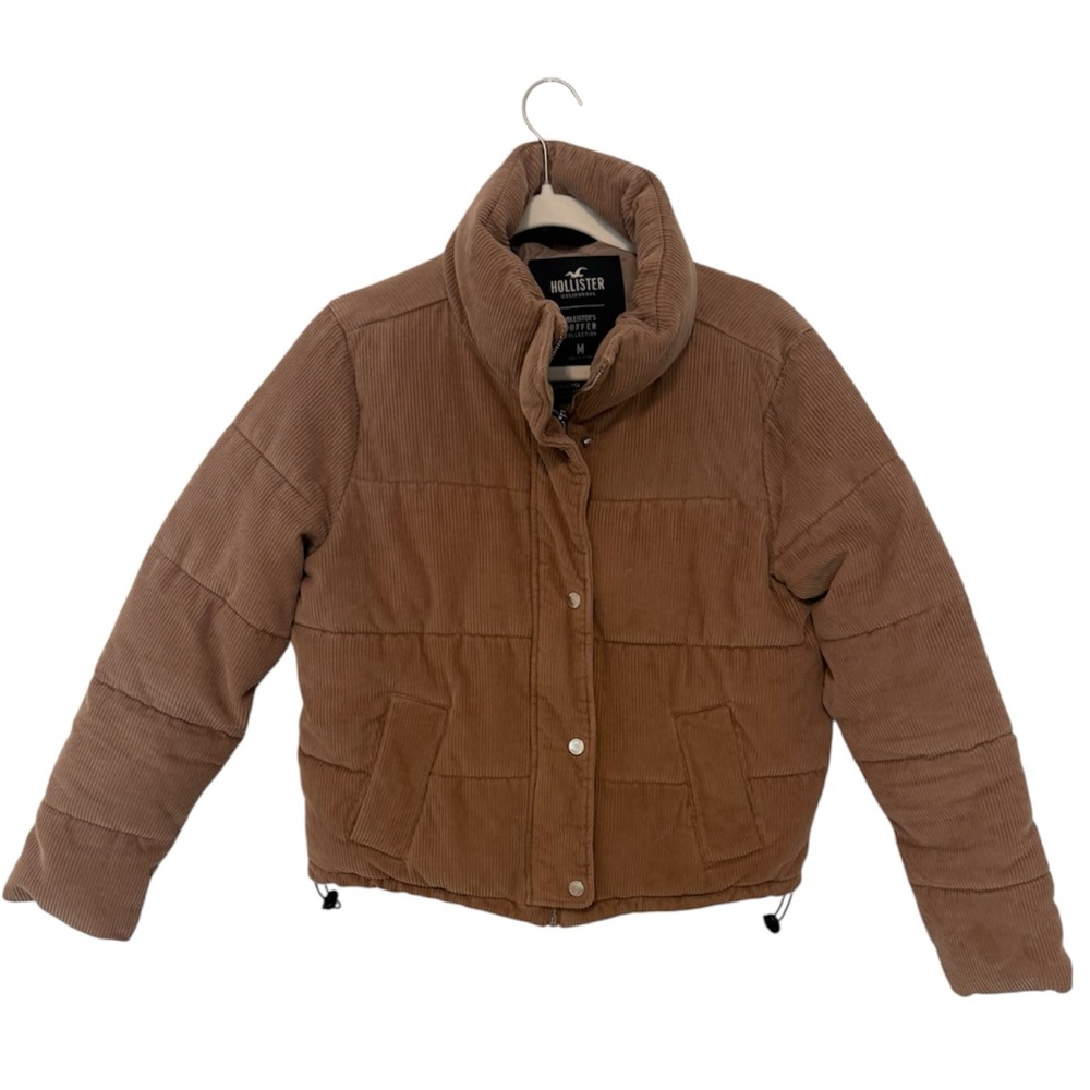 Hollister Tan Corduroy Puffer Jacket